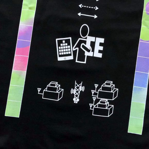 Cavermpt Black Short Sleeve Multicolor Mansion Print T-Shirt - Picture 11 of 13